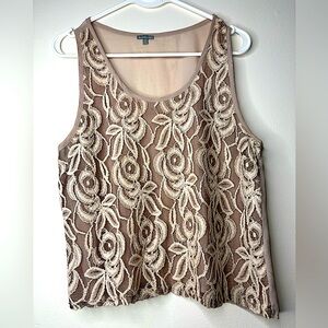 Charlotte Russe Lace Sheer Back Tank Top